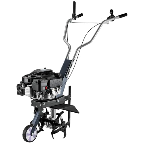 Wiltec Motobineuse 36 cm 2,5 KW 4 Fraises Lames Réservoir 0,8L Profondeur 25 cm Motoculteur Essence Moteur OHV Aérateur Scarificateur Travail Sol Ergonomique Outil Jardinage