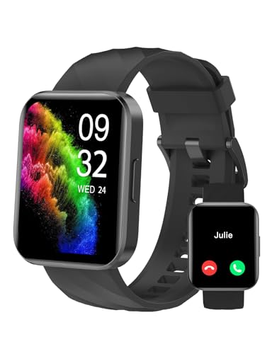 Montre Connectée Homme Femme Montre Sport Appel Bluetooth Smartwatch Etanche IP68 Podometre Cardiofrequencemetre Oxymetre SpO2 Multisport Notification Chronometre Cycle Menstruel pour Android iOS Noir