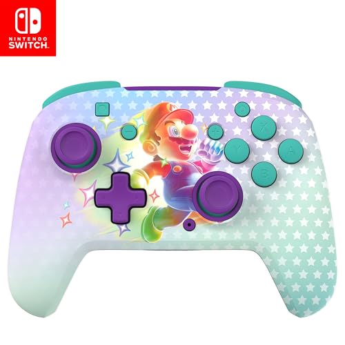 Manette sans fil Turtle Beach Rematch : Invincible Mario - Toutes les Nintendo Switch, brille dans le noir, batterie rechargeable, sous licence officielle Nintendo