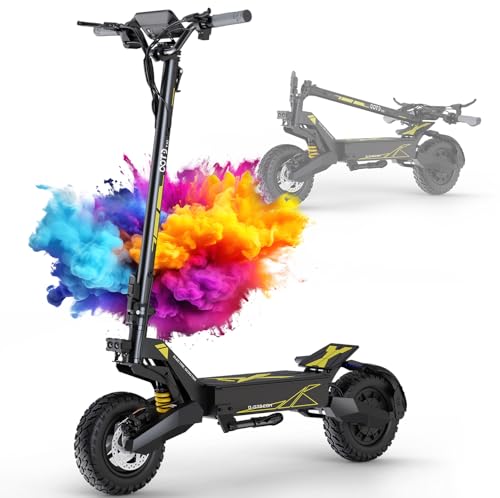 OOTD T10 Trottinette Electrique Adulte, 11" Trotinette Electrique Pliable Max du Moteur 900W et Batterie 624Wh Autonomie 30-49km, 11 Pouces Tout Terrain Electric Scooter avec Double Suspension 25km/H