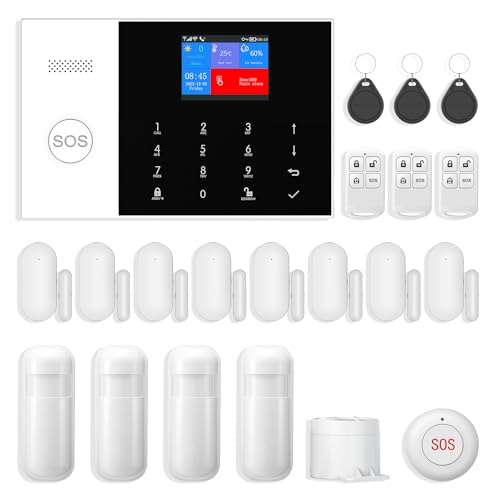 XNH Alarme Maison sans Fil, Alarme Maison Wi-FI 120dB avec App, Compatible avec Alexa et Google Assistant, pour Fenêtre, Camping-Car, Appartement et Garage