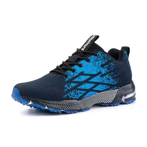 Hitmars Chaussure Running Homme Femme Basket Course Sport Tennis Fitness Gym Outdoor Respirant Confortables Casual Sneakers Bleu N1 43EU