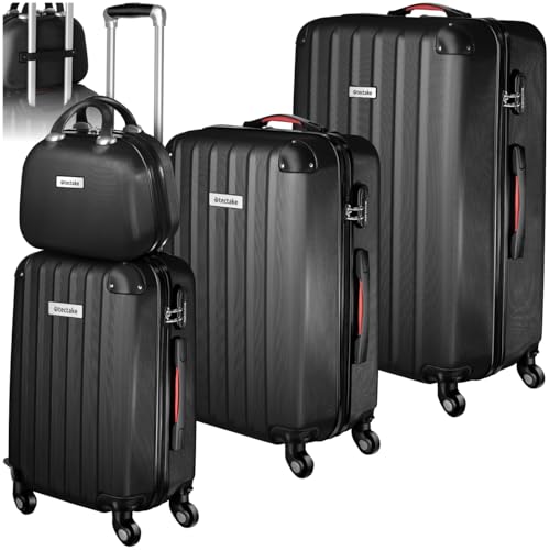 TecTake® Set de Valise de Voyage 4 Tailles Valise Grande Taille Valise Cabine Petite Valise Sacs de Voyage Valise Maternité ABS avec roulettes Pivotantes 360° Cadenas Poignée télescopique