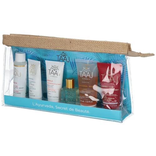 TAAJ | Trousse L'Ayurveda Secret de Beauté | Élimine les Impuretés | Hydrate et Protège | Peau Douce | Gelée qui se Tranforme en Mousse Onctueuse | Nettoie en Douceur les Cheveux | Contient 6 Soins