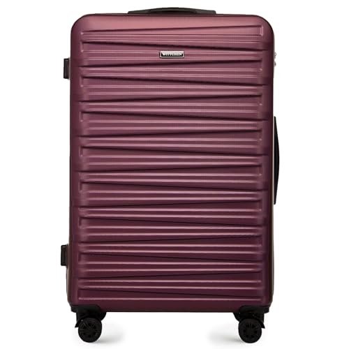 WITTCHEN Skyspeed Line Bagages Grande Valise Coque Rigide ABS Grande Valise à roulettes Trolley Check-in Bagages Serrure combinée Poignée télescopique 4 roulettes Maroon