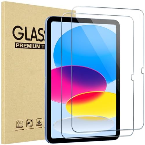 ProCase 2 Verre Trempé pour iPad (A16) 11 Pouces 2025, iPad 10ème Génération 10.9 Pouces 2022, Film Protection Screen Protecteur, Anti Rayures Sans Bulles 0.33mm Épaisseur Dureté 9H