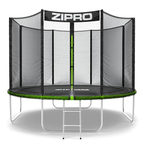 ZIPRO JumpPro Out Trampoline Extérieur, Trampoline de Jardin pour Enfants, avec Filet Extérieur, Résistant, Protection UV, Montage Facile, Charge 100-150 kg, Ø 183/252/312/374/435/496 cm