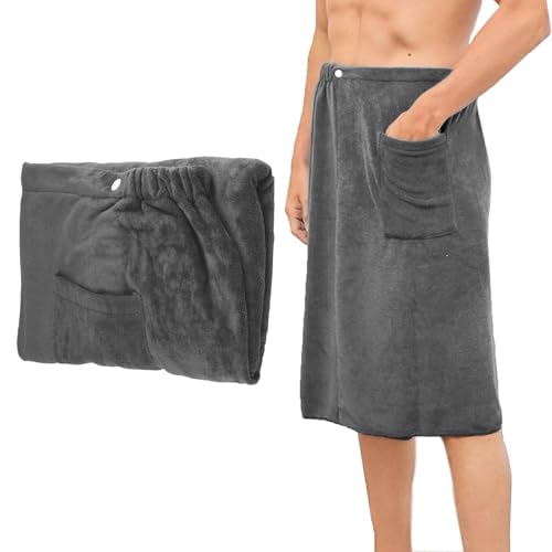 Paréo de sauna pour homme, réglable, serviette à séchage rapide pour sauna, salle de gym, douche et plage, confortable et élastique, idéale comme serviette de sauna pour homme ou serviette de douche
