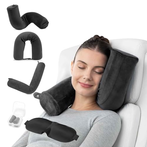Oreiller de voyage en mousse à mémoire de forme torsadée pour voyage, utilisé pour le cou, le menton, la taille et les jambes - Convient pour les voyages à la maison, les avions, les bus, les trains,