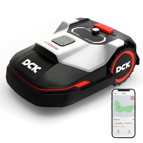DCK Robot Tondeuse 1000㎡ avec Contrôle App, Pente 40%, Tondeuse Intelligente avec Plan de Tondaison, 30-60 mm Réglage de Hauteur de Coupe, Capteur de Pluie, Connexion WiFi & Bluetooth, 54dB, IPX5