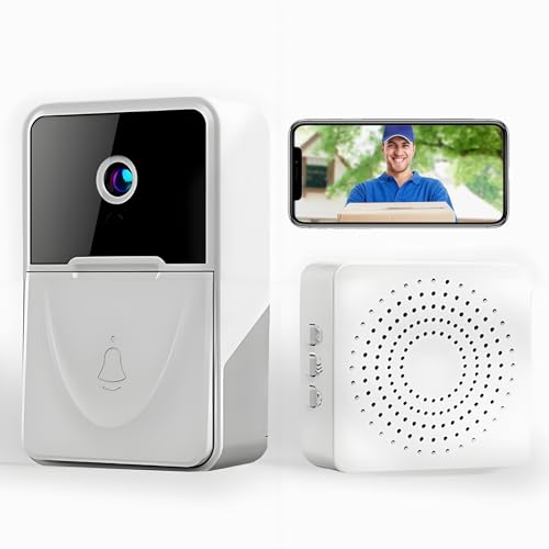 Sonnette vidéo sans Fil avec caméra,1080P Surveillance de Vision Nocturne HD,Résistant aux intempéries,interphone à Domicile, Prise en Charge des appels vocaux bidirectionnels