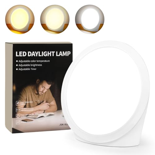 Gxpjycfob Lampe de Luminothérapie 10 000 lux, Lampe Luminotherapie Réglable, Simulation de la Lumière du Jour avec 3 Couleurs de Lumière, 6 Temporizadores,5 Intensités Lumineuses Réglables, Sans UV