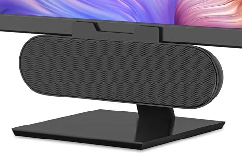 ADELGO Haut Parleurs PC, Haut Parleur Ordinateur, Mini Barre de Son PC USB, Enceinte PC avec Design à Clipser pour Moniteur Portable, Tablette, Ordinateur de Bureau, Smartphone, Plug and Play