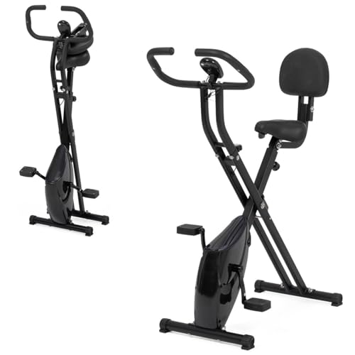 IDMarket - Vélo d'appartement Pliable Selle réglable avec Dossier écran LCD Multifonction