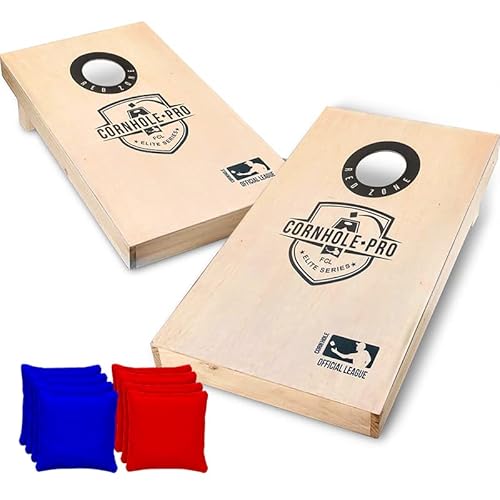 Original Cornhole® Officiel Pro | Jeu Cornhole Américain | Dimensions Officielles | 100% Bois | Qualité Premium | 2 Boards + 8 Sacs + 1 Housse de Protection | Jeux Plein Air et Plage | OriginalCup®