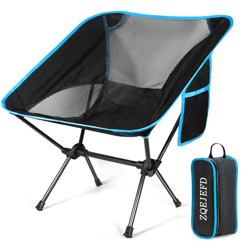 ZQEJEFD Chaise de Camping Pliable, Chaise Pliante Portable Légère avec Sac de Transport, Charge Maximale 120kg, Ultra Légère Chaise de Plage Pliable pour Les Voyages, Randonnée, Camping, Pique-Nique