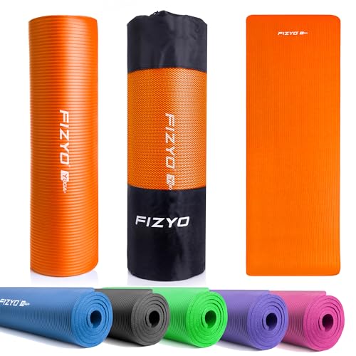 FIZYO Tapis de Yoga: Conçu pour Yoga, Gymnastique, Fitness & Récupération | Fabriqué en Mousse NBR & Caoutchouc Synthétique | Dimensions: 183 x 61 x 1 cm (Orange, 183 x 61 cm)