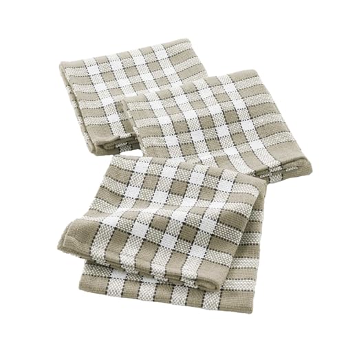 Douceur d'Intérieur, 3 Serviettes de Table (45 x 45 cm) Traditio Lin, Coton Tissé
