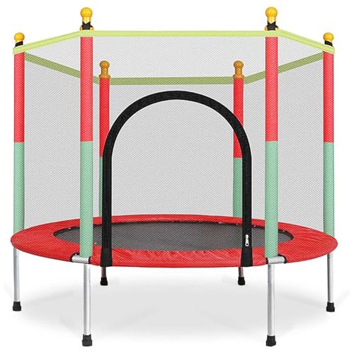 Gziztx Trampoline d'extérieur pour enfants Ø 140 cm, avec filet de sécurité, pour activités de plein air intérieures et extérieures, pour enfants