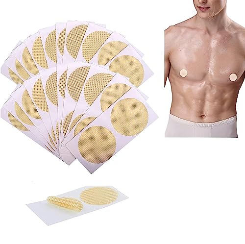 KALUROIL 50 Paires Cache-tétons jetables Invisibles et Respirants - pièces Auto-adhésives et imperméables pour prévenir Les frottements des mamelons Lors de Vos Courses d'ultra-Marathon