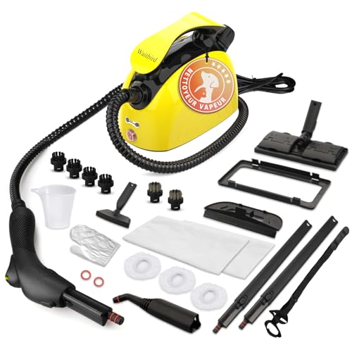 Waitbird Nettoyeur Vapeur Multi-Usages, Nettoyeur à Vapeur Écologique et Sécurisé, Grande Capacité, 21 Accessoires, Idéal pour Nettoyer Sols, Canapés, Vitres et Voitures,Adaptateurs