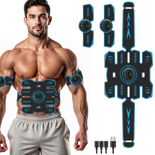 WARDBES EMS Electrostimulateur Musculaire, EMS Ceinture Abdominale Electrostimulation, Abdos Musculation Appareil, Musculation Abdominaux Equipement Fitness