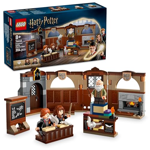 LEGO Harry Potter Le château de Poudlard : le cours de sortilèges - Jeu de construction dès 8 ans - 3 minifigurines collector dont celles d'Hermione & Ron - Inclut la fonction Wingardium Leviosa 76442