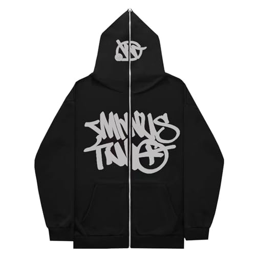 Genikeer Minus-Two Sweat À Capuche Femme Homme, Sweat À Capuche Zippé Y2k Style Hip-hop pour Hommes Femmes, Veste Minus-Two Sweat À Capuche À Manches Longues, Activewear Streetwear Y2k