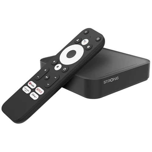 STRONG Leap-S3 Streaming Box Google TV 4K UHD avec Port Ethernet, 2GB RAM + 16GB Stockage, Chromecast Intégré, WiFi, Assistant Google Vocal, HDR10+, Dolby Atmos & Dolby Vision
