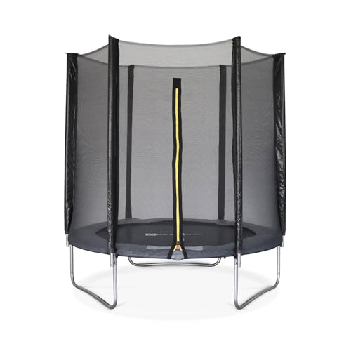 Alice's Garden - Trampoline Rond Ø 180cm Gris avec Son Filet de Protection - Cassiopée - Trampoline de Jardin 2m| Qualité Pro. | Normes EU. | Montage Facile.