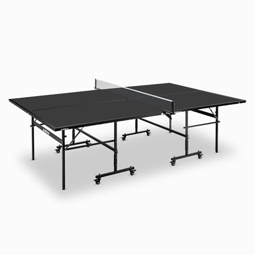 JOOLA Table de Tennis de Table Professionnelle - Black 13i, Table de ping-Pong d'intérieur châssis Pliable - Montage Rapide, Filet Inclus, Noir, 274 x 152,5 x 76 cm