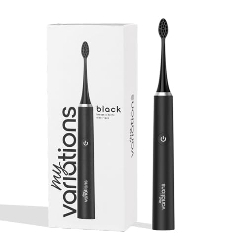 My Variations ® - Brosse à Dents Électrique - Technologie Sonique - 1 Mois d'Autonomie - 5 Modes de Brossage - Minuteur de 2 Min Intégré - Recommandé par les Dentistes - Chargement USB-C - Noire