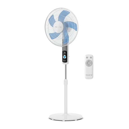 Rowenta Turbo Silence, Ventilateur sur pied, Silencieux, Puissant, Design durable, Écoénergétique, Timer 12h VU5650F0, Blanc
