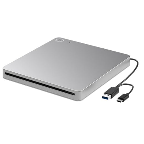 JANZU Lecteur DVD Blu-Ray 3D Externe, Lecteur CD DVD Blu-Ray USB 3.0 et Type-C, Graveur CD DVD Ultra Fin à Fente