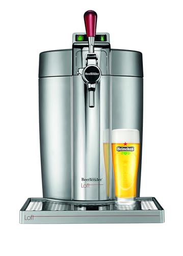 Krups Beertender Machine bière pression, Fûts de 5 L, Témoin lumineux, Bière fraîche, Installation facile, Indicateur température, Indicateur volume restant, Loft Edition Silver VB700E00