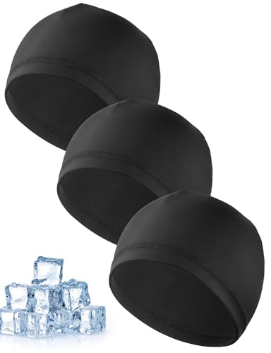 MELLIEX 3 Pièces Bonnets de Cyclisme sous Casque, Bonnet de Sport Respirant en Soie Glacée Été, Multifonctionnelle Skull Cap pour Hommes et Femmes