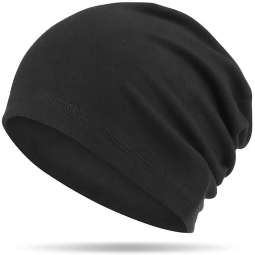ADVIGO Bonnet de course pour homme et femme - Élastique et confortable - Respirant - Pour le cyclisme, la course, le ski, le snowboard, l'escalade, Noir , taille unique