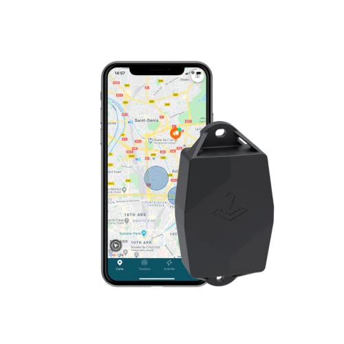 Traceur GPS Maxi Noir - 5 Ans d’Autonomie sans Recharge - Activation Simple, abonnement requis Via l’app - Véhicules, Remorques, Bateaux, Chantiers