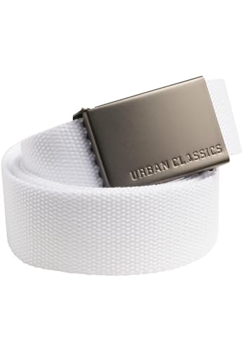 Urban Classics Canvas Belt Ceinture, Blanc, Taille Unique Mixte