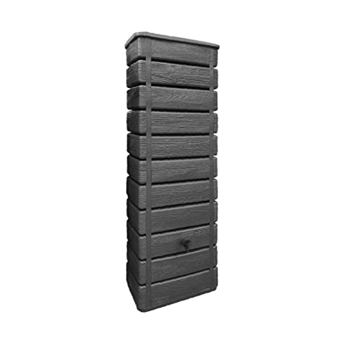 Alice's Garden - Récupérateur d'eau Mural Grandval 300L Imitation Bois Anthracite avec kit raccord chéneau Inclus