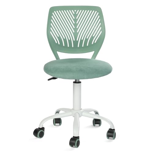FurnitureR Chaise de Bureau pour Adolescent, Chaise de Tâche sans Accoudoirs Réglable en Hauteur en Aqua Morandi, Chaise D'étude élégante pour la Maison et Le Bureau