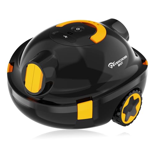 EVERCROSS BOT Y10 Robot Piscine, Robot Piscine sans Fil pour Le Nettoyage des Sols, Robot pour Piscines Hors Sol 100Min &120㎡, Stationnement Automatique, Robot Aspirateur Piscine Filtre 180μm (Noir)