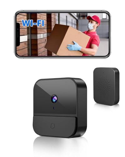 BETTERMO Sonnette vidéo sans fil avec caméra, 1080p WiFi vidéo sonnette caméra de sécurité avec batterie intégrée, WiFi 2,4 GHz, vision nocturne/audio bidirectionnel/prend en charge le stockage SD et