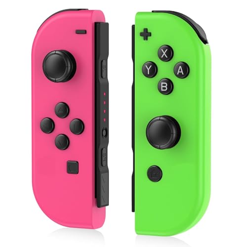 Mhwlhbx Manettes Switch sans fil, L/R Paire manettes Switch compatibles avec Switch/OLED/Lite, manettes de remplacement pour Switch supportant le réveil et le gyroscope 6 axes-Green ＆ Blue