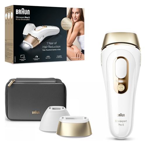 Braun Épilateur À Lumière Pulsée Silk·expert Pro 5 PL5140, Épilation Semi-Définitive, Alternative Au Laser, Résultats En 2 Séances, Rasoir Venus, 2 Têtes Pour Épiler Jambes, Visage, Maillot Et Plus