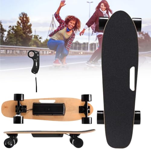 Skateboard électrique avec télécommande, vitesse maximale de 35 km/h, moteur moyeu de 350 W, longboard électrique pour adultes