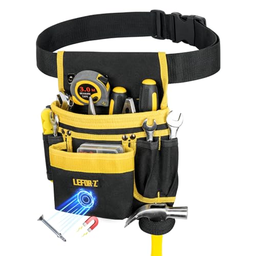 Ceinture Outils,Ceinture porte Outils mit 13 poches,Amovible et Réglable Sac à Outils Magnétique,Ceinture à Outils Rembourrée Robuste pour Hommes,pour électriciens,Charpentiers,Ouvriers du bâtiment