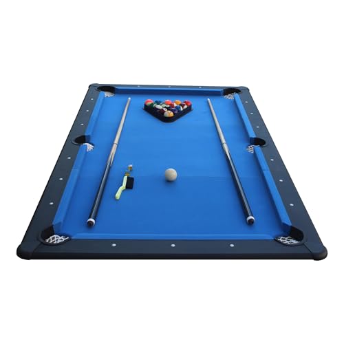 Plateau de Billard Convertible 3 Panneaux avec Accessoires, Surface MDF Haute Densité, Vert (Bleu, M)