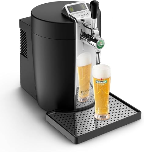 KRUPS BEERTENDER Machine à bière pression, Compatible avec les fûts de 5 L, Tireuse à bière, Pompe à bière, Indicateur température, Indicateur volume restant VB700800