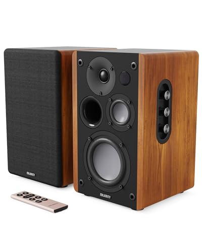 Enceinte Active Amplifiée | 100W Enceinte PC Bluetooth | Triple Conducteur Enceintes Bibliotheques | Enceinte Monitoring Studio avec HDMI Arc | Enceinte HiFi pour Platine Vinyle ou TV | Majority D100